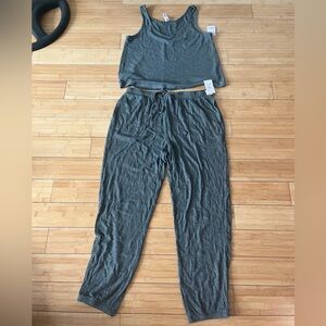 NWT Auden Gray Ribbed Jogger Pajama set